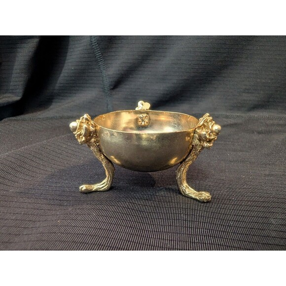 Vtg Footed Metal Pill Box Saccharin Serving Dish - Base Only No Lid - Egg Cup? - Picture 1 of 7